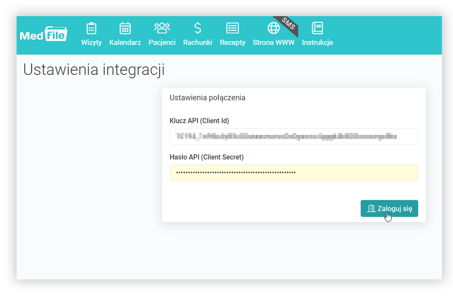 Ustawienia integracji ZnanyLekarz i Medfile