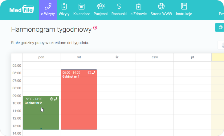 Prawidłowo ustawiony dzień w Harmonogramie tygodniowym