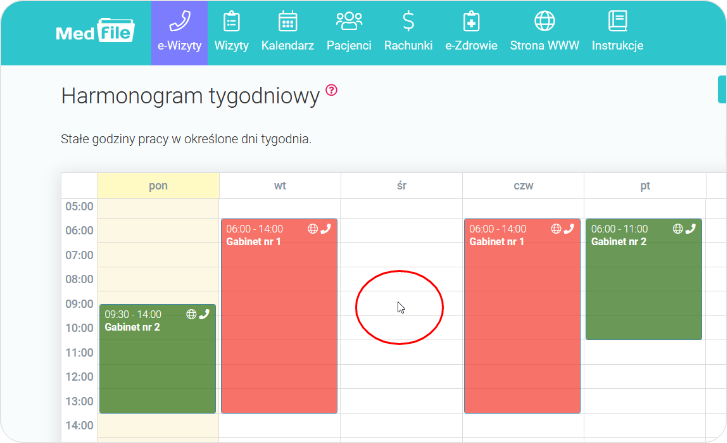 Usunięty harmonogram tygodniowy