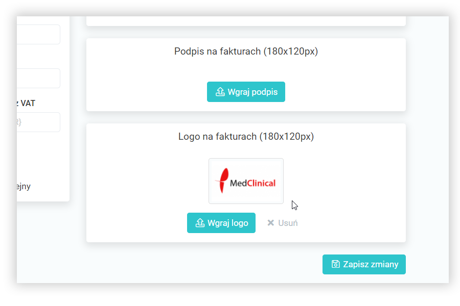 Widok wgranego loga do programu Medfile