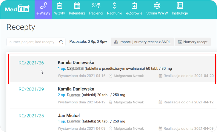 Recepta Rpw na poziomie e-Zdrowie