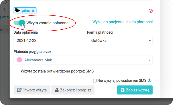 Wizyta została opłacona