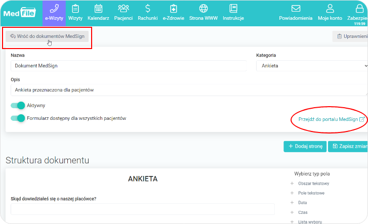 Wróć do dokumentów MedSign