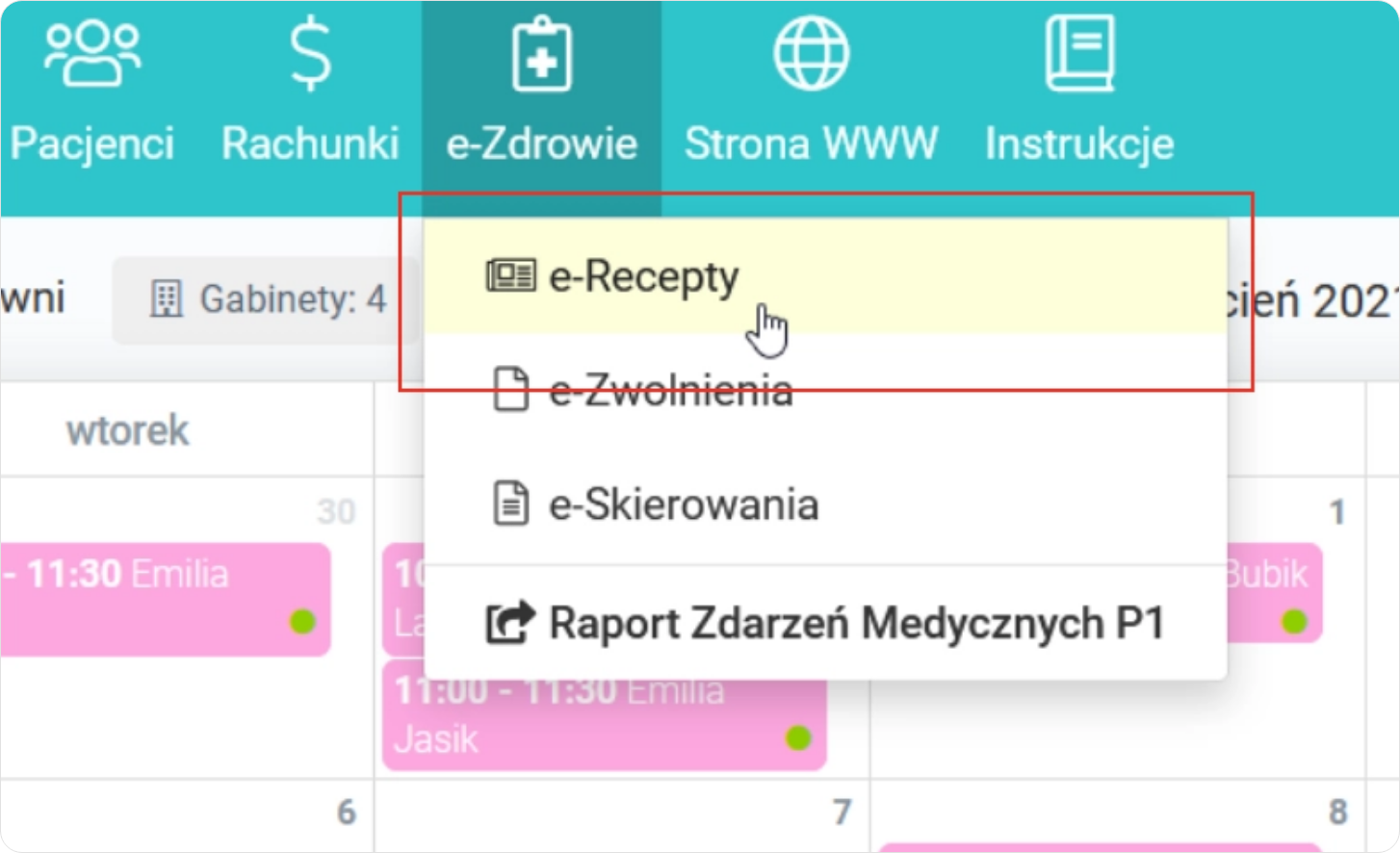 Wybierz e-Recepty z poziomu e-Zdrowie