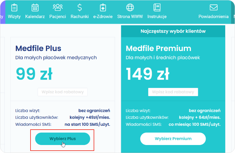 Wybierz Medfile Plus