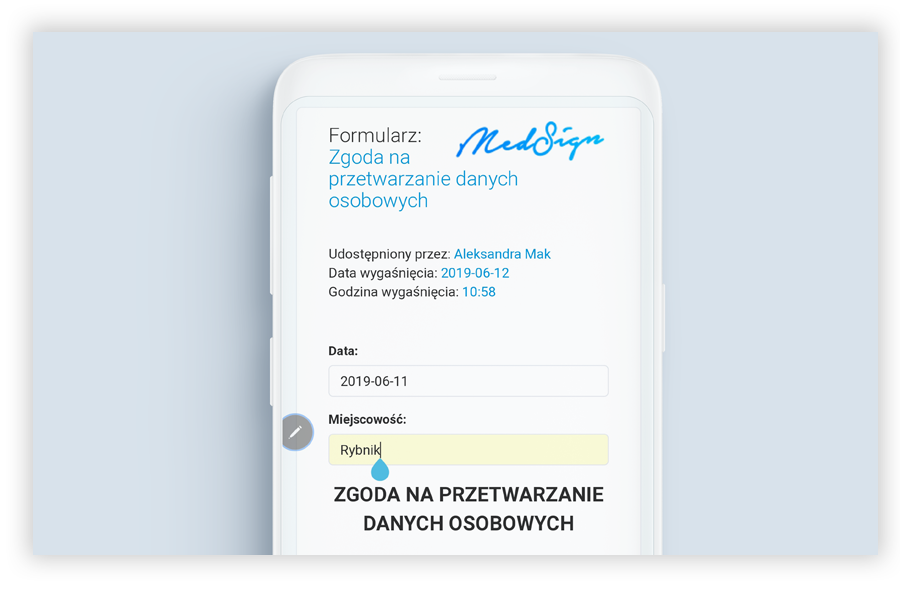 Wypełnij formularz MedSign