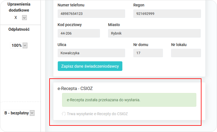 Wyślij e-Receptę do CSIOZ
