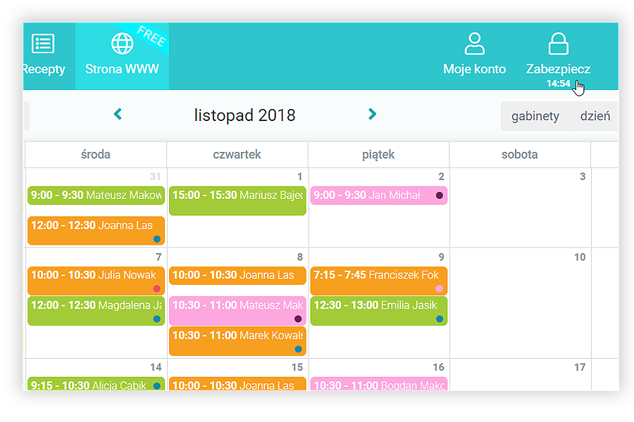 Zabezpieczenie sesji przyciskiem w górnym rogu