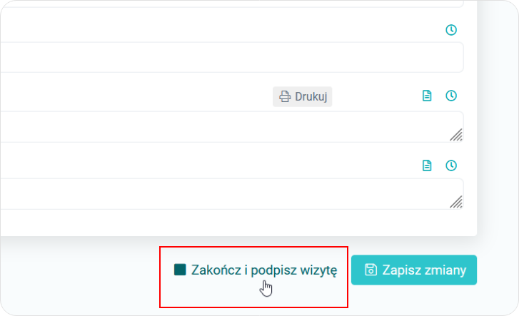 Zakończ i podpisz wizytę