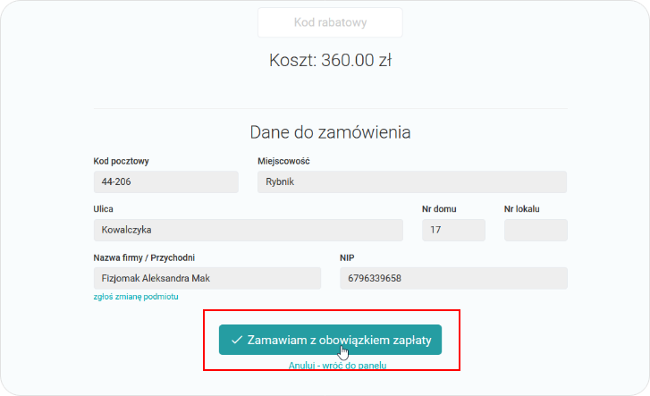 Zamawiam z obowiązkiem zapłaty