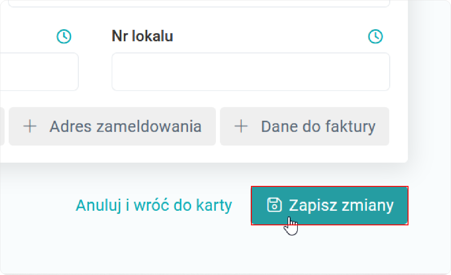 Zapisz zmiany w edycji danych pacjenta